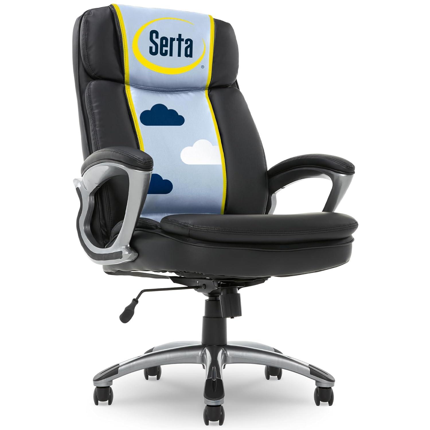 Serta Fairbanks Big and Tall High Back Executive Office and Gaming Chair with Layered Body Pillows