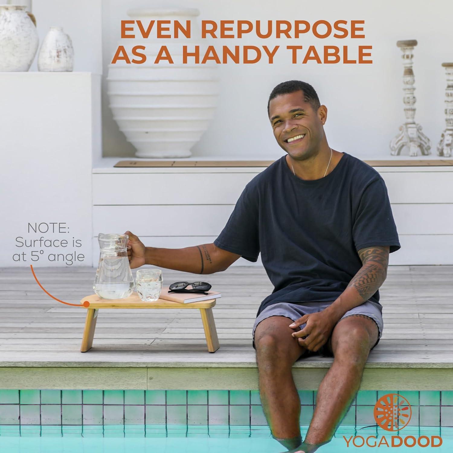 Folding Meditation Bench with Velvet Cushion & Carry Bag - Bamboo Yoga Stool, Seiza Prayer Bench, Travel Meditation Seat - Comfortable Kneeling Chair for Mindfulness, Zen Practice Meditation Stool