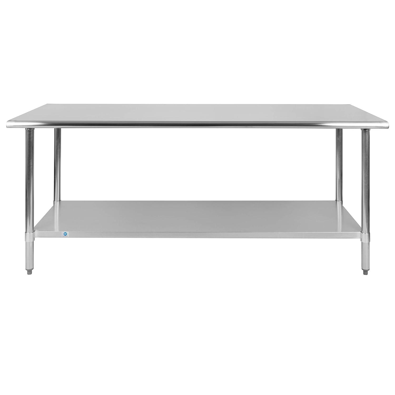 Flash Furniture Woodford NSF Certified Stainless Steel Prep and Work Table with Undershelf