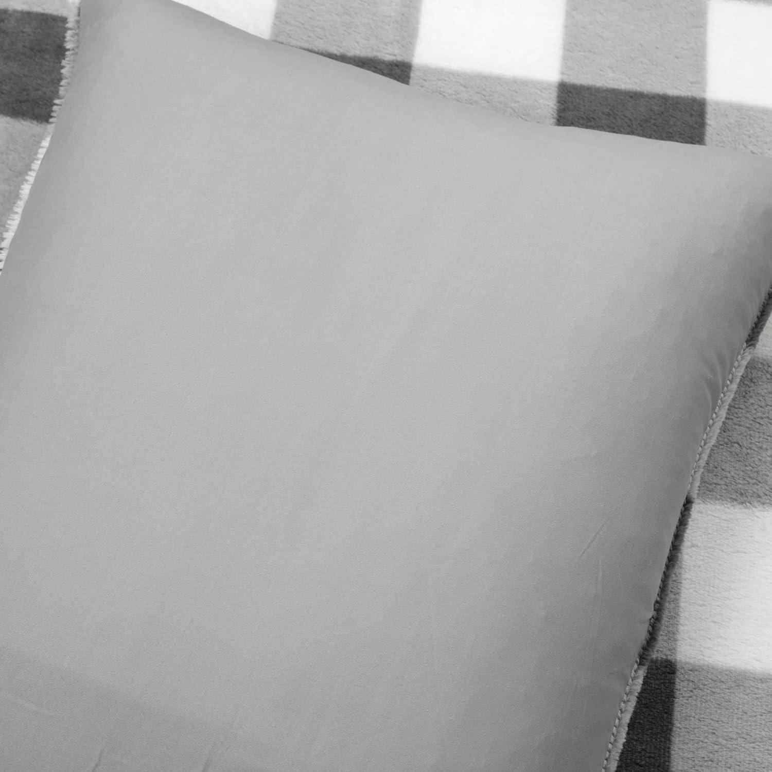 Lush Decor Plaid Faux Fur Microfiber 2 Piece Comforter Set (Set of 2)