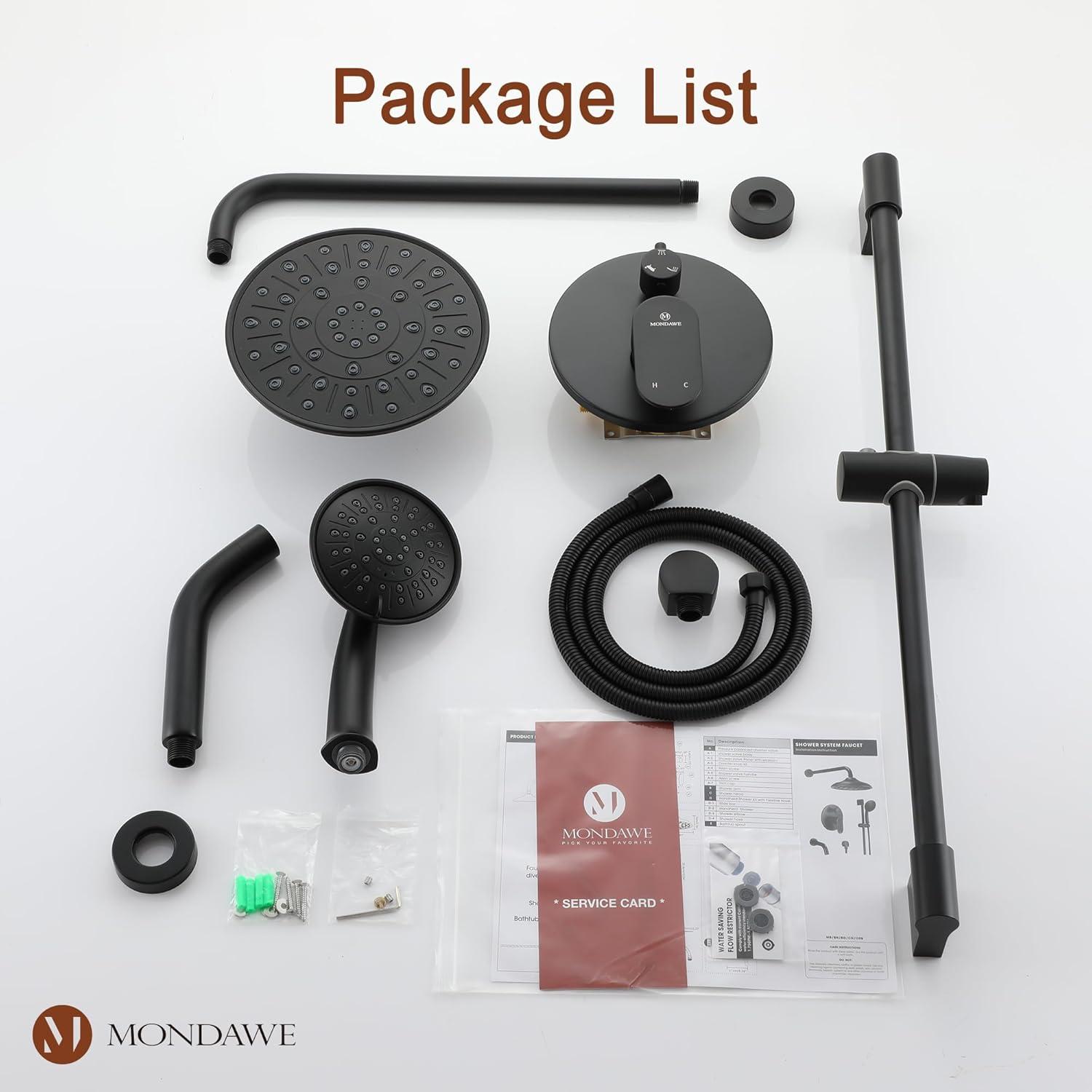 Calliope Wall Mounted 3 Function Retro Shower System with 3 Setting Handheld