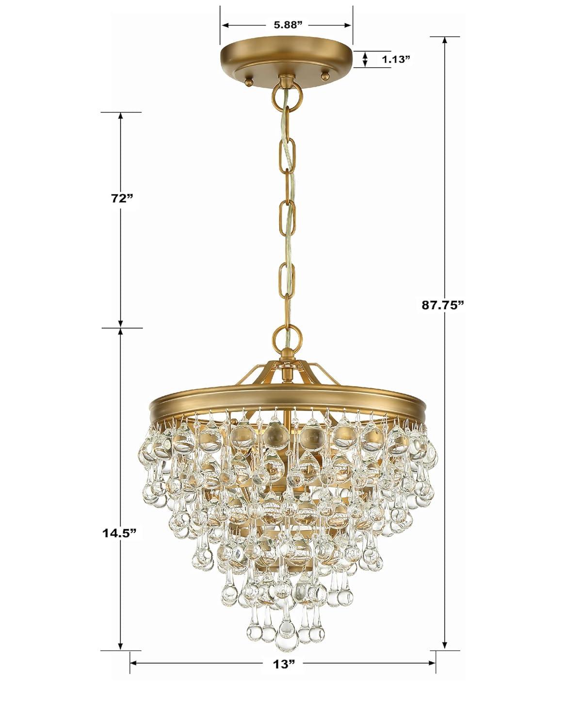 Vibrant Gold Mini Chandelier with Crystal Accents