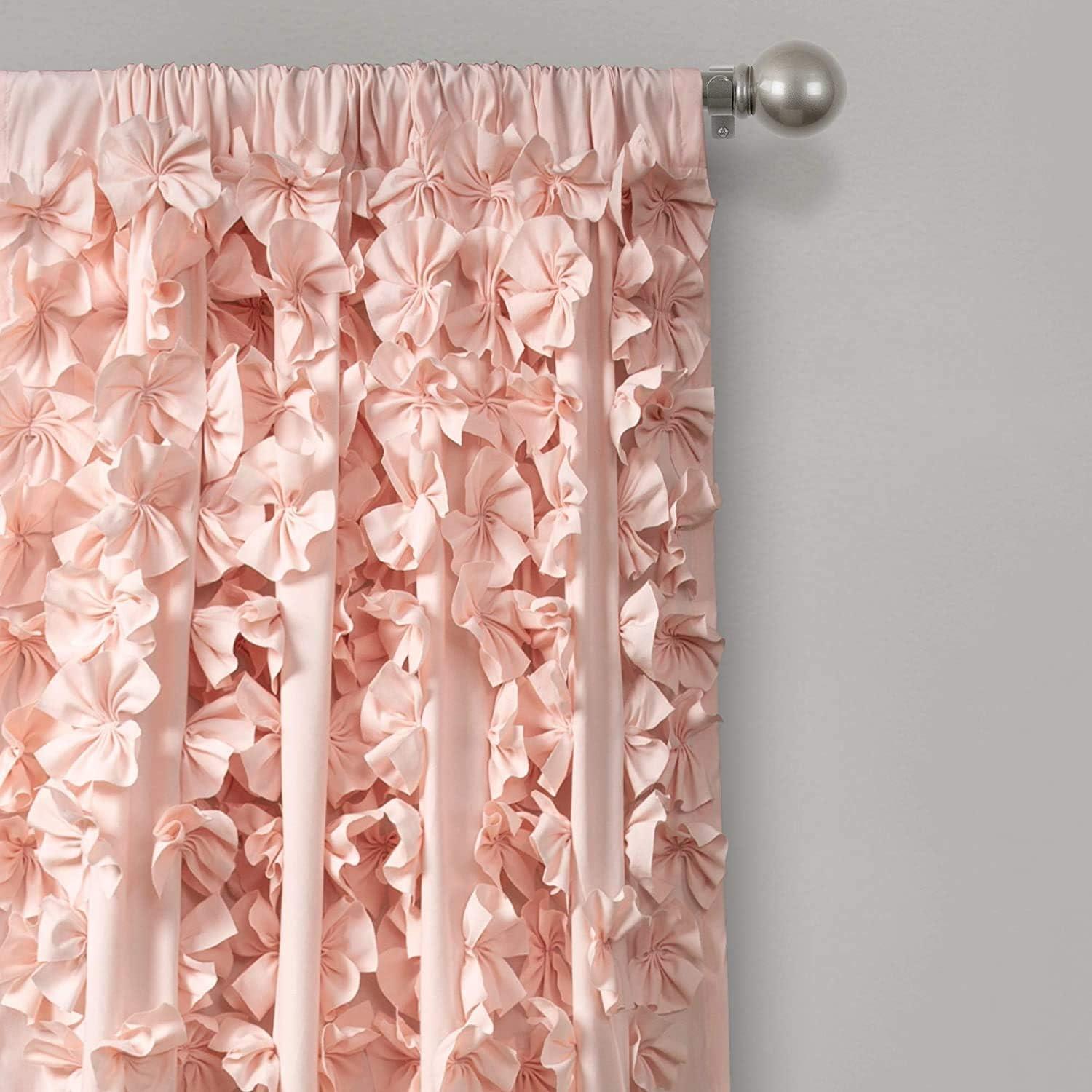 Lush Decor Riley Polyester Semi Sheer Curtain Single Panel