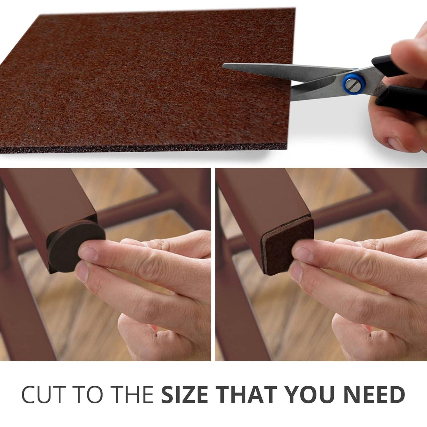 X-Protector Felt Furniture Pads 8 Pcs - 6” x 4 3/8” Heavy Duty Brown Felt Sheets - Cut to Size