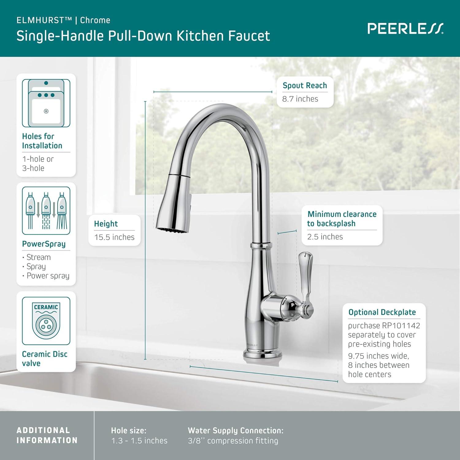 Peerless Elmhurst Pull Down Kitchen Faucet