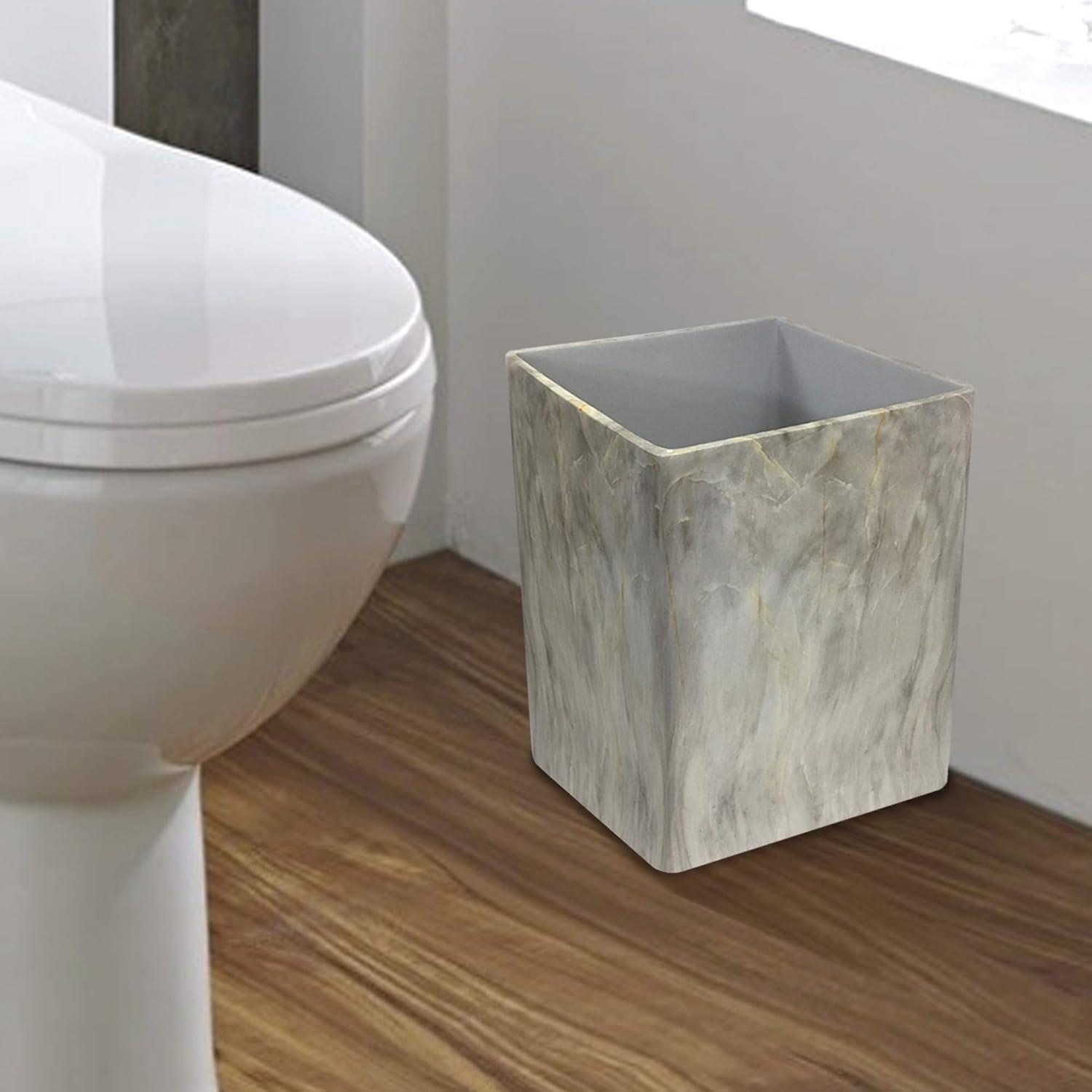 Stone Hedge Resin Decorative Bathroom Wastebasket - Nu Steel