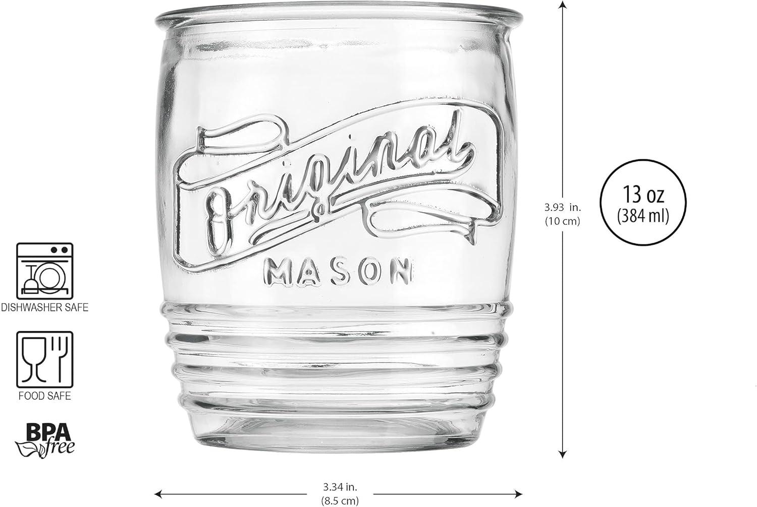 Gracie Oaks Zaviere 13oz. Handmade Drinking Glasses Set (Set of 4)