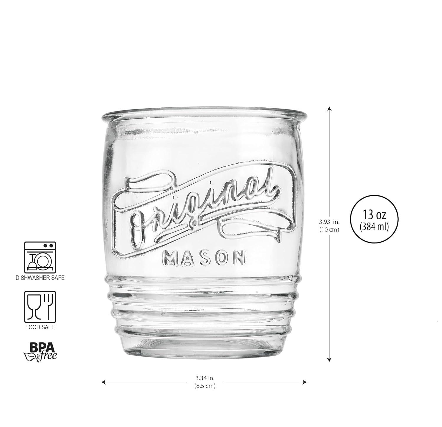 Gracie Oaks Zaviere 13oz. Handmade Drinking Glasses Set (Set of 4)