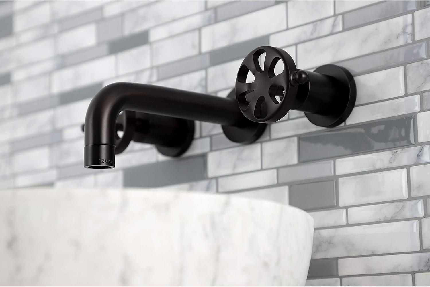 Kingston Brass Belknap Two-Handle 3-Hole Wall Mount Bathroom Faucet