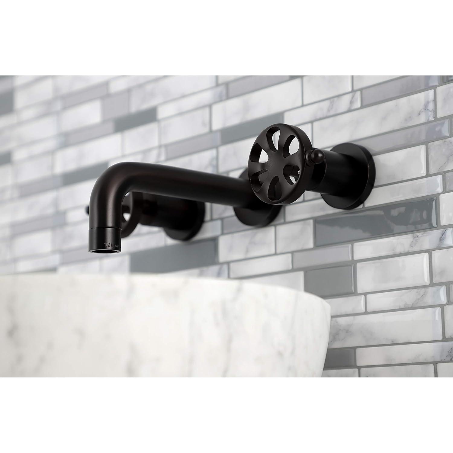 Kingston Brass Belknap Two-Handle 3-Hole Wall Mount Bathroom Faucet