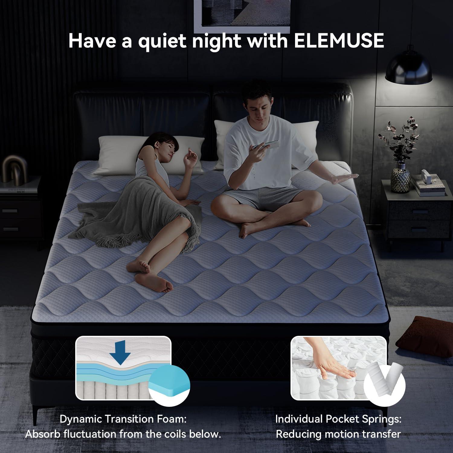 EDX 10 Inch Queen Mattress with Individually Pocketed Springs, Memory Foam Hybrid Mattress in a Box for Isolate Motion, CertiPUR-US Certified