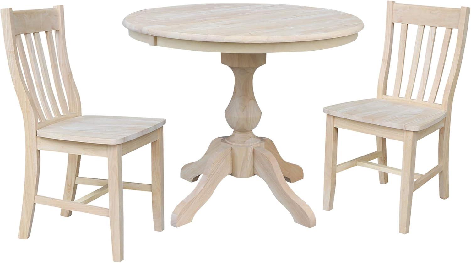 36" Kent Round Top Pedestal Dining Table with 12" Leaf - International Concepts