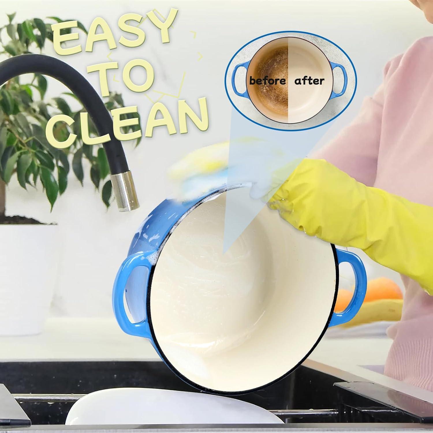 SPECIALTY FLOORING INC Dutch Oven,Enameled Cast Iron Dutch Oven Cooking Pot With Lid & Dual Handles, For Bread Baking Braising Stewing, Heavy Duty & Non Stick, Oven & All Stovetops Safe