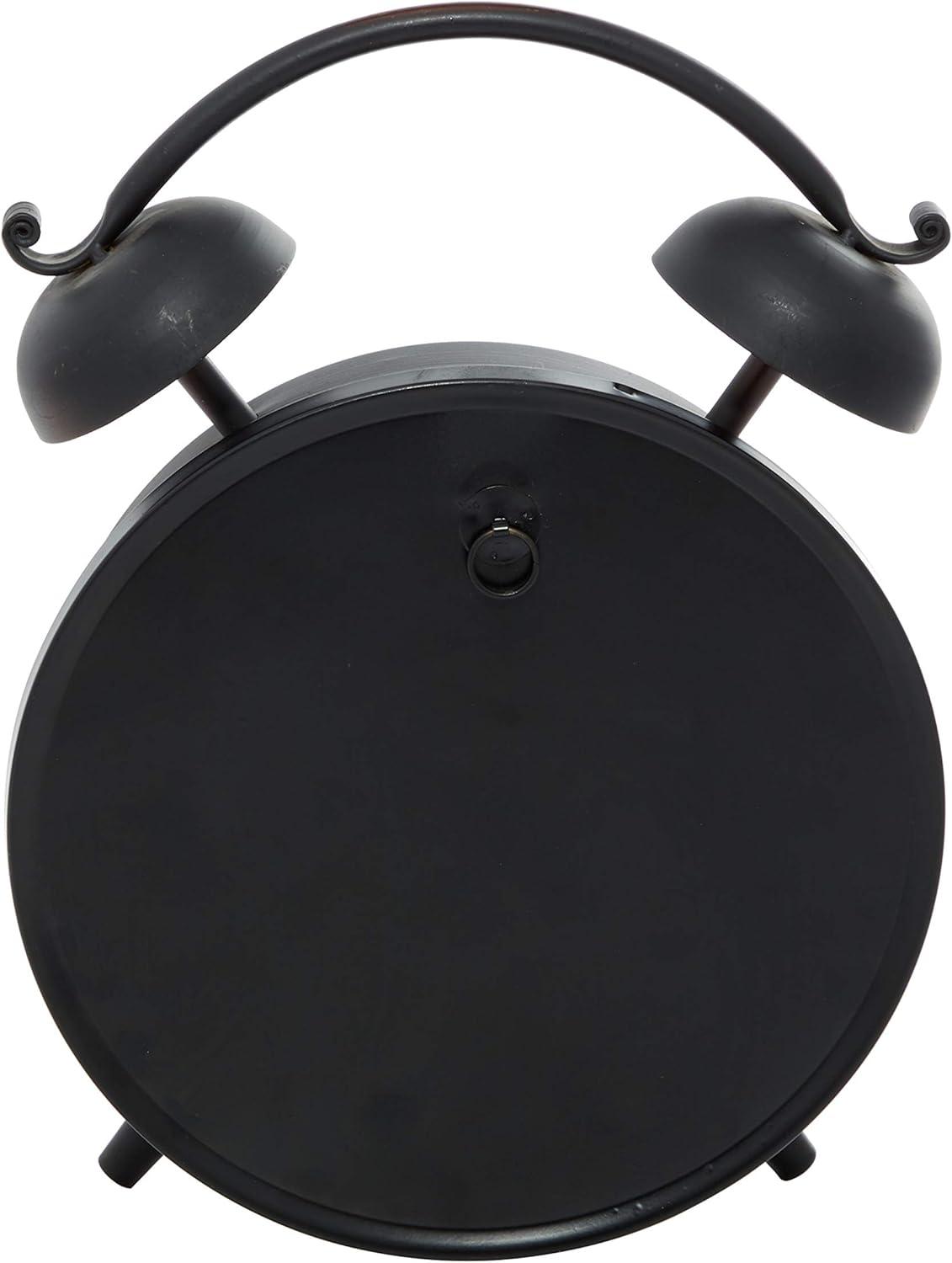 DecMode 13" Black Metal Clock with Bell Style Top