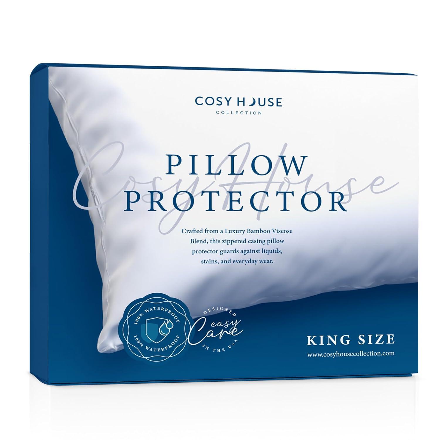 Cosy House Collection Cosy House Collection Luxury Zippered Pillow Protector - 100% Waterproof - Rayon Derived from Bamboo (Set of 2)