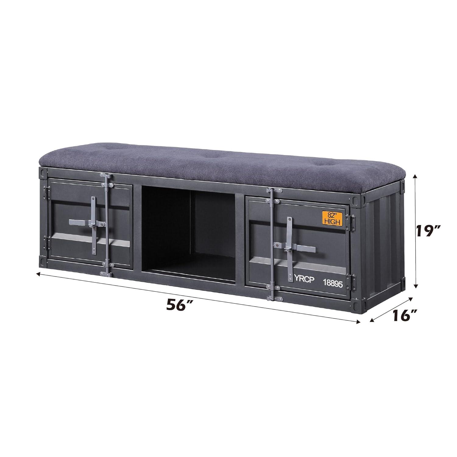 Acme Cargo Fabric Upholstered Storage Bench