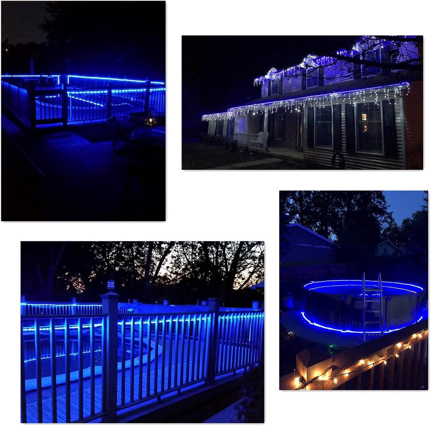50Ft Led Rope Lights Outdoor, LED Strip Lights Outdoor Waterproof Decorative Lighting for Indoor/Outdoor, Deck, Eaves, Backyards Garden, Stairs Balcony Christmas Decoration(Warm White)