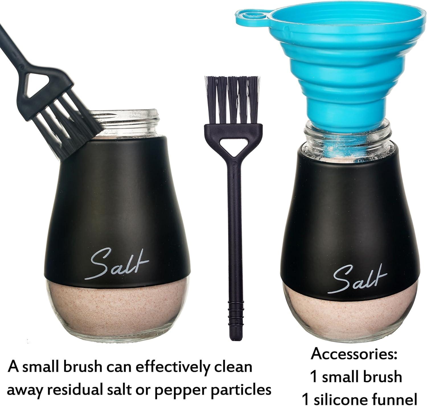 Juvale Stainless Steel Salt and Pepper Shakers Set with Glass Bottom, Perforated "S" and "P" Caps - Modern Kitchen Decor (4oz)