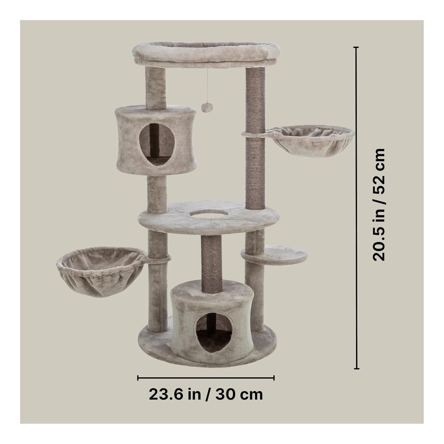 TRIXIE TRIXIE Anna 50-in Cat Tree, Jute Scratching Posts, Cat Tower with Condos, Hammocks, Platforms, Hanging Cat Toy