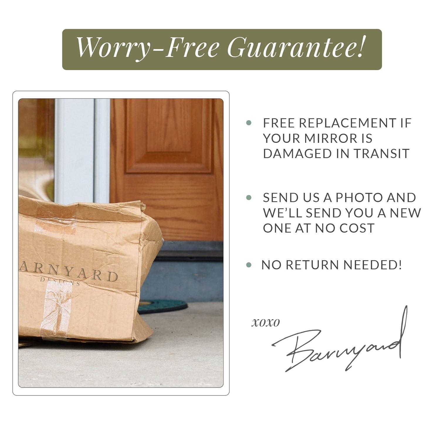 Barnyard Designs Round Metal Framed Wall Mirror for Bathroom Vanity, Bedroom, Circle Desk Mirror (24", Iron Metal Grey)