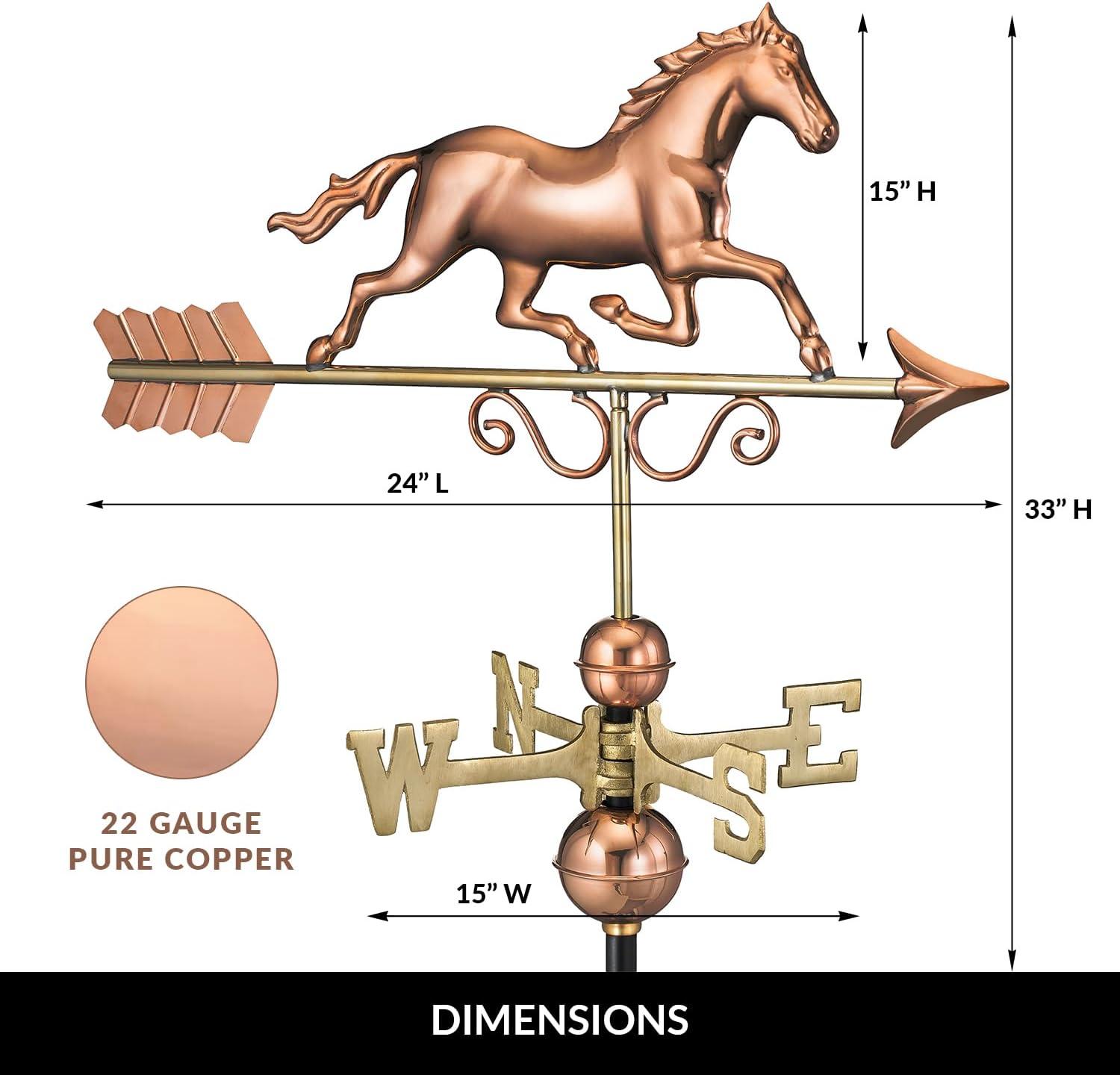 Galloping Horse Copper Weathervane