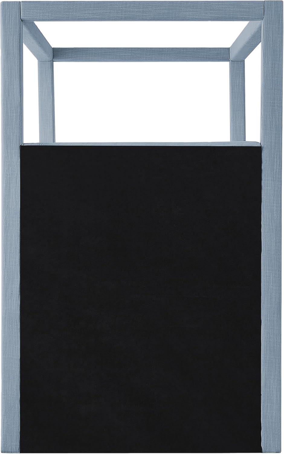 Meridian Furniture Emerson Sky Blue Linen Textured Fabric Queen Bed