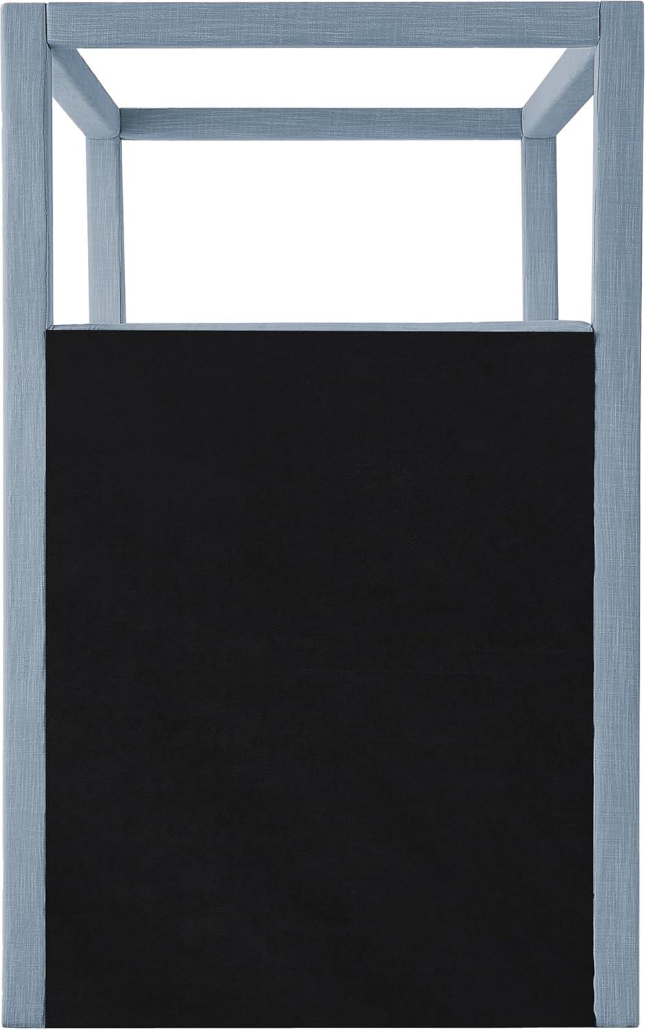 Meridian Furniture Emerson Sky Blue Linen Textured Fabric Queen Bed