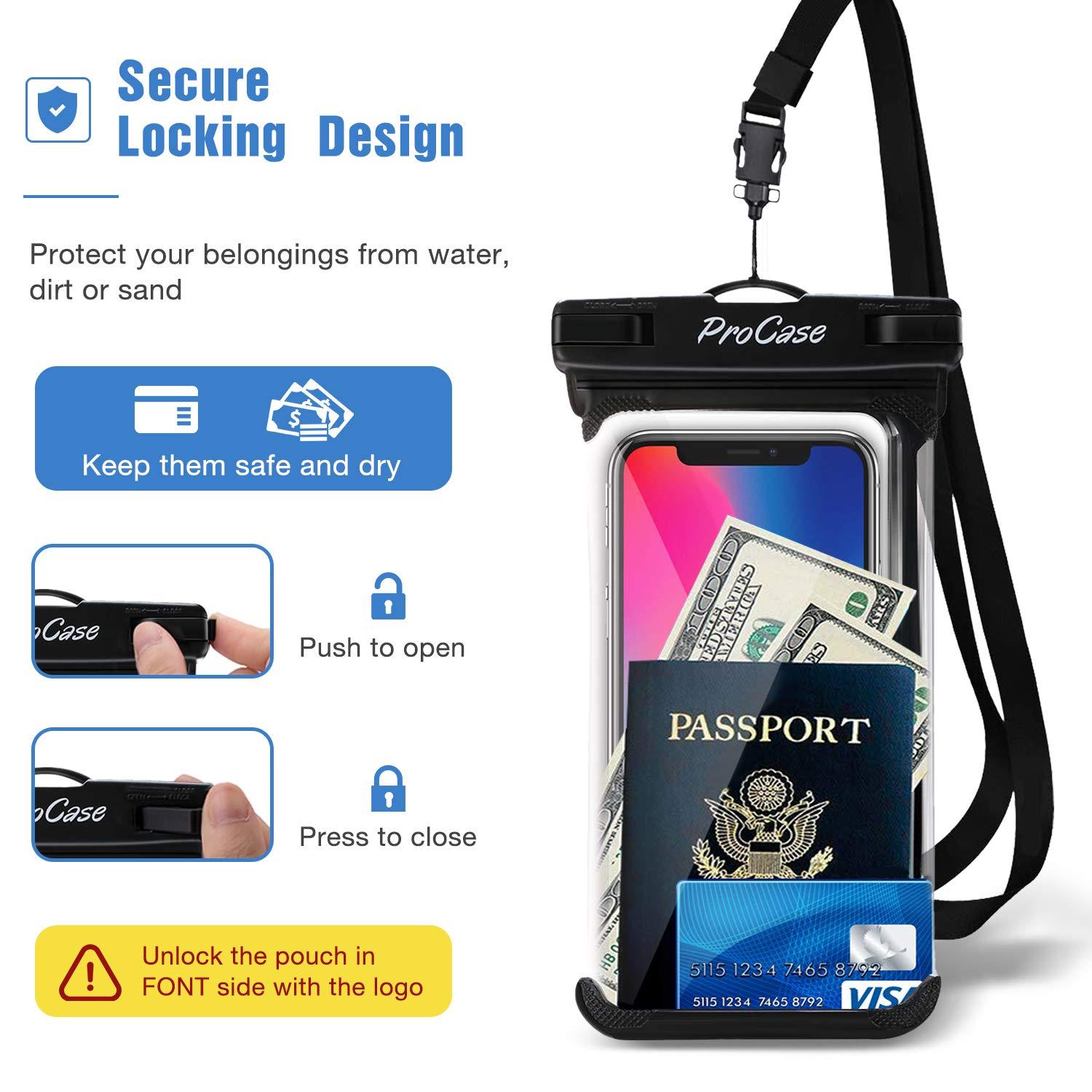 Procase Dry Bag Cell Phone Case for Apple iPhone 14, Black