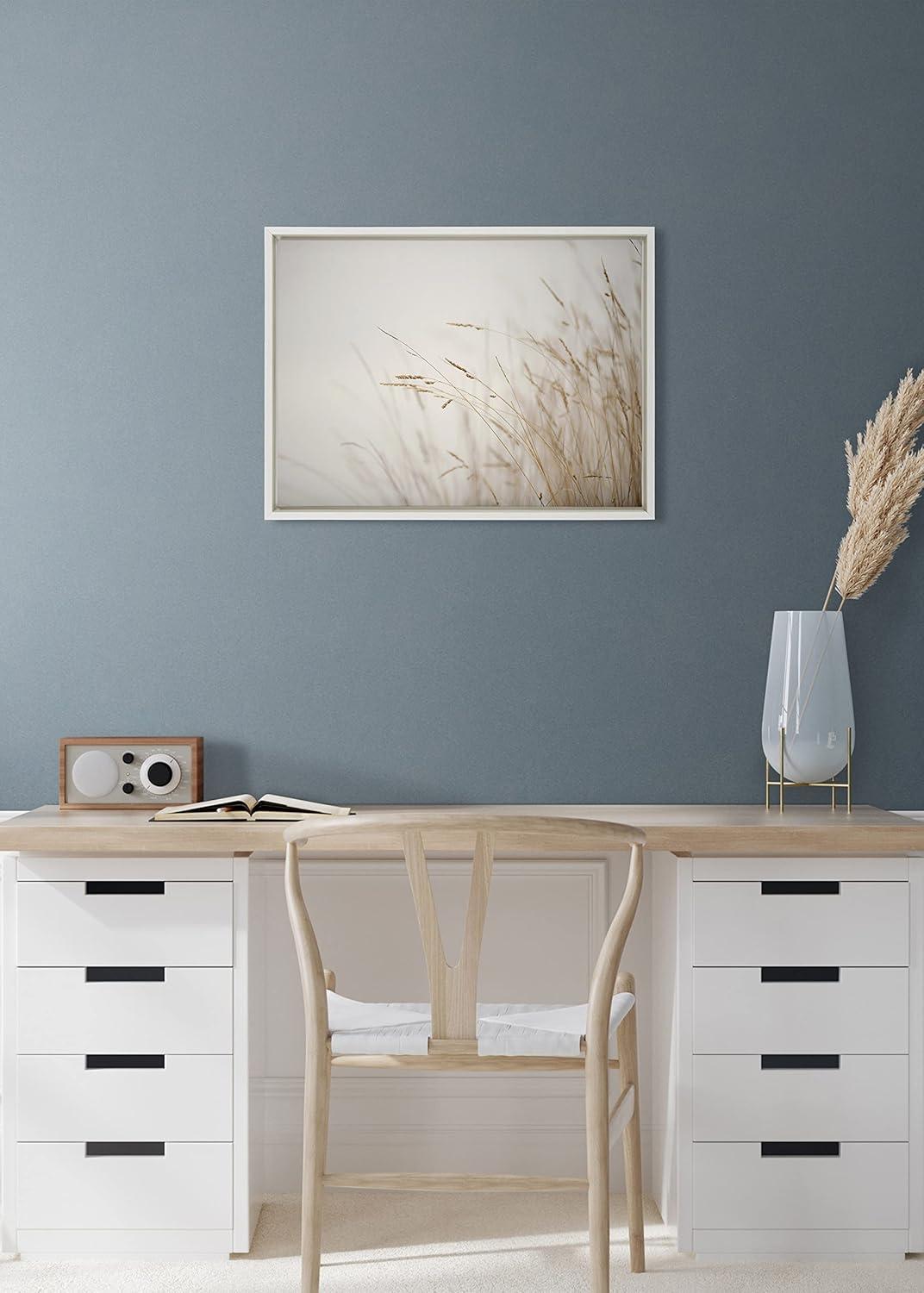 Sylvie Marsh Grass No 1 Framed Canvas by Crystal Lynn Collins White - Kate & Laurel All Things Decor