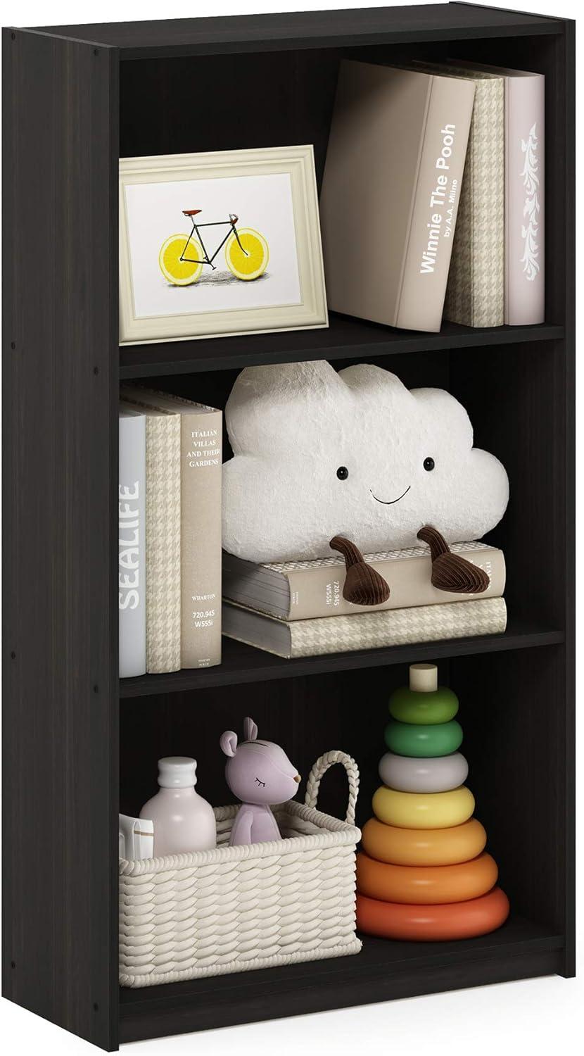 Furinno Easy Assembly 3 Cube Decorative Bookshelf Storage Display Cabinet 3-Tier Multi-functional Open Shelf,Espresso