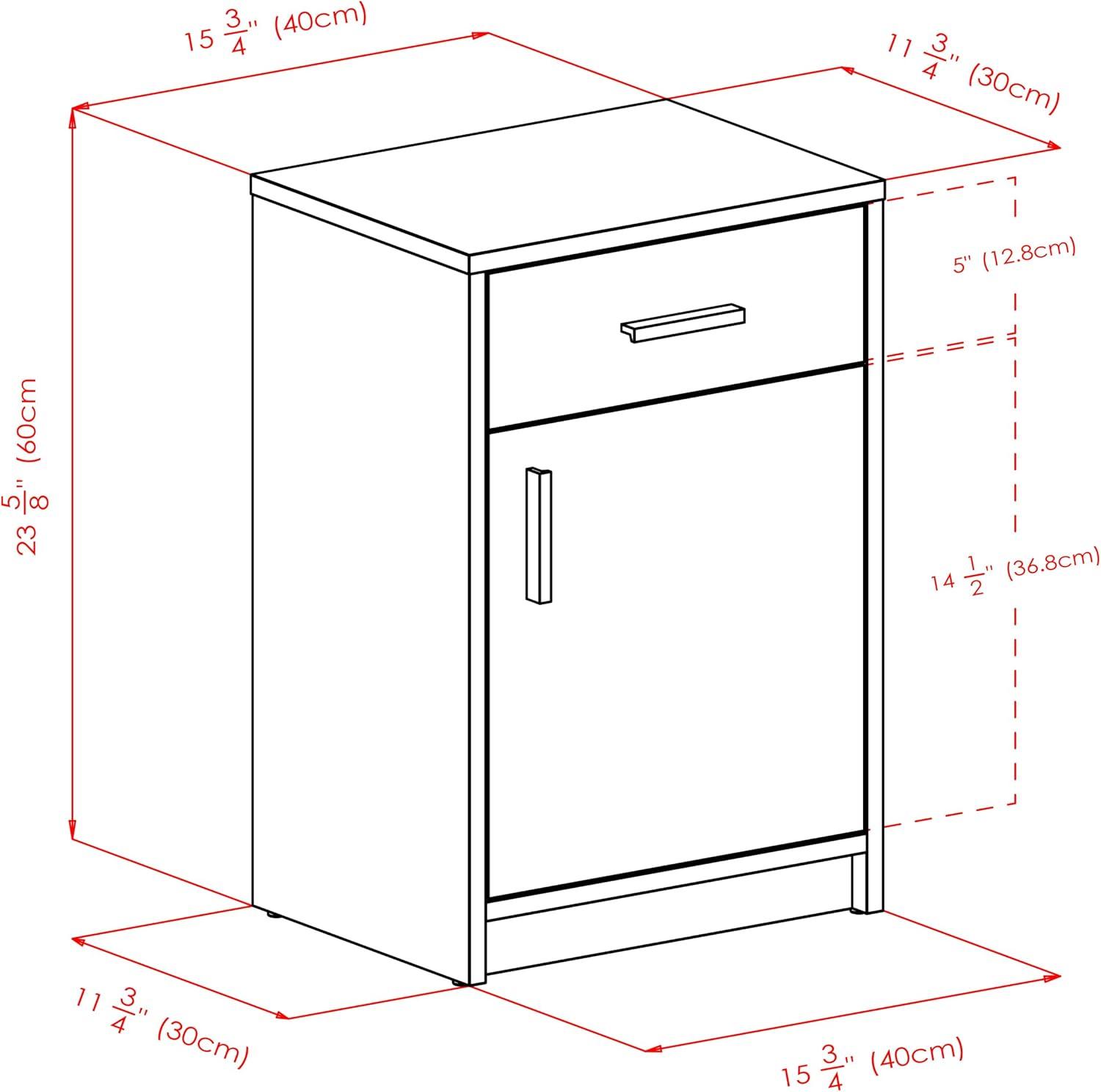 Ash Gray Transitional 1-Drawer Composite Wood Accent Table