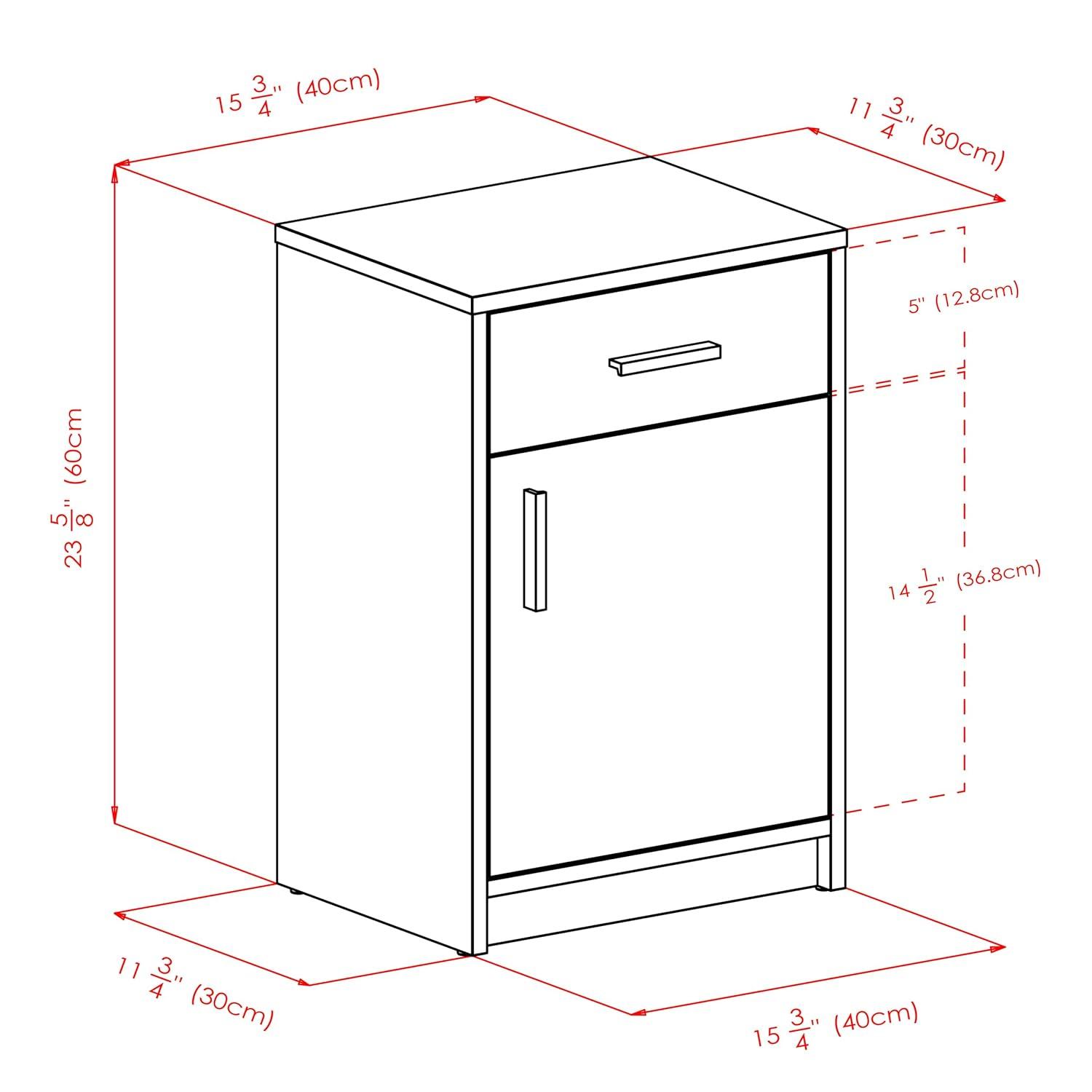 Ash Gray Transitional 1-Drawer Composite Wood Accent Table