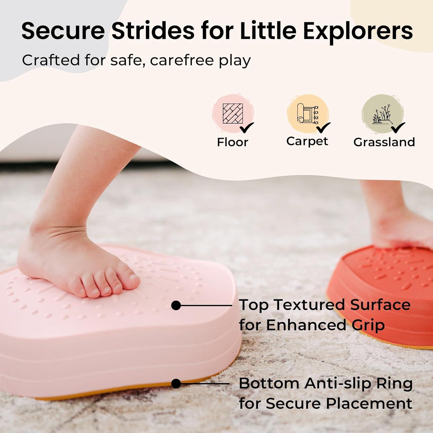 Tiny Land 5pcs Non-Slip Balance Stepping Stones for Kids – Multipack Sensory & Coordination Play