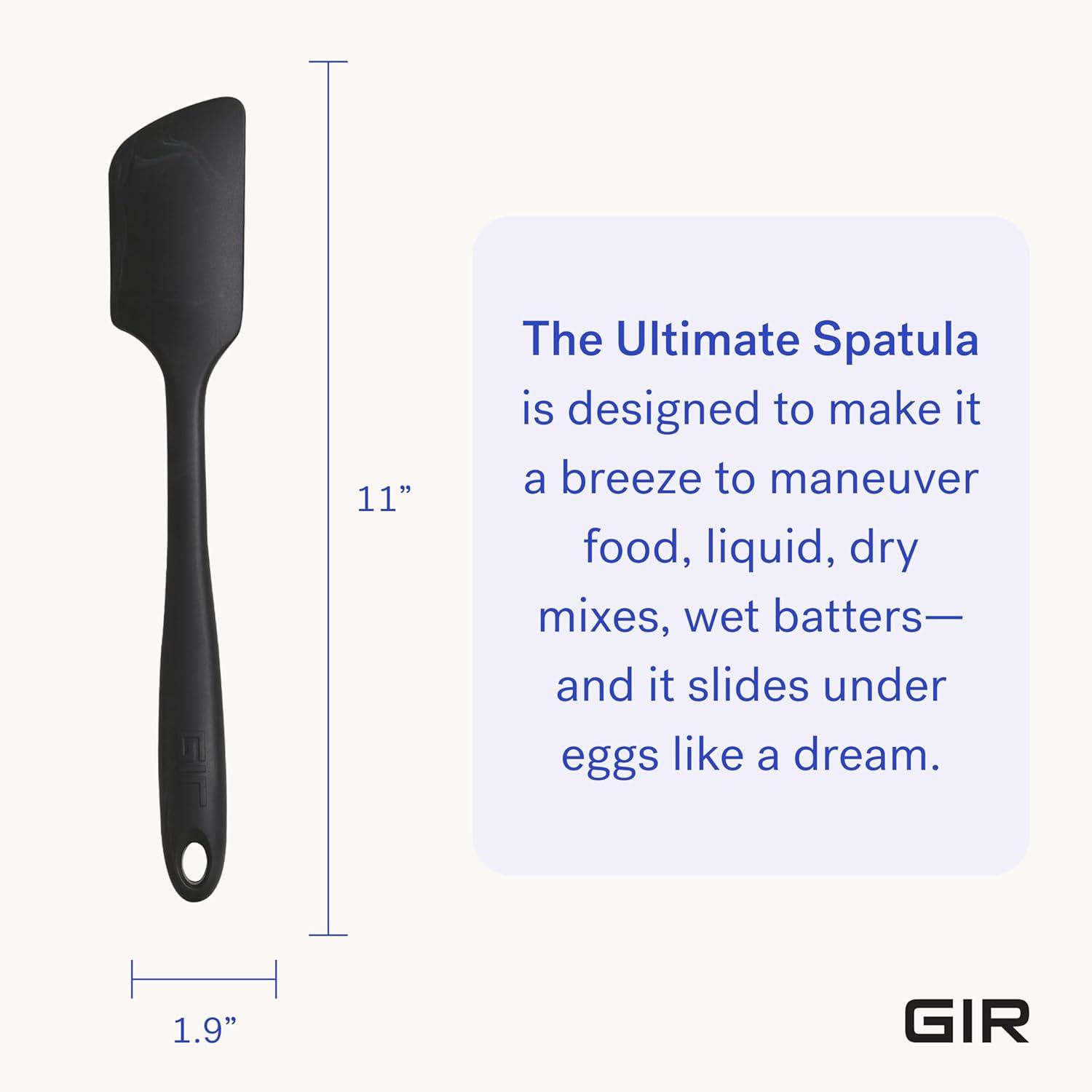 Get It Right Premium Silicone Spatula , Heat Resistant up to 550 F , Seamless, Nonstick Kitchen Spatulas for Cooking, Baking, and Mixing , Ultimate - 11 IN, Black