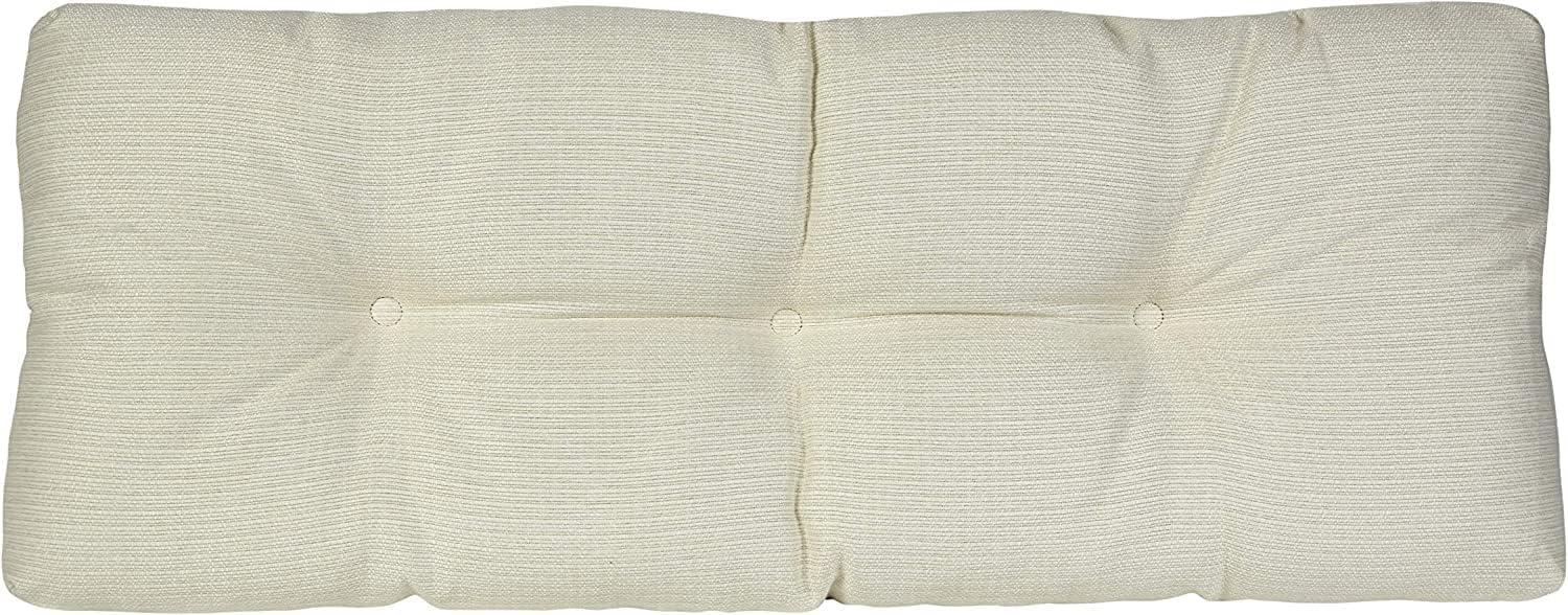Gripper 43"x14"x3" Non Slip Tufted Omega Universal Bench Cushion Ivory: Solid Rectangle Indoor Seat Cushion, Polyester