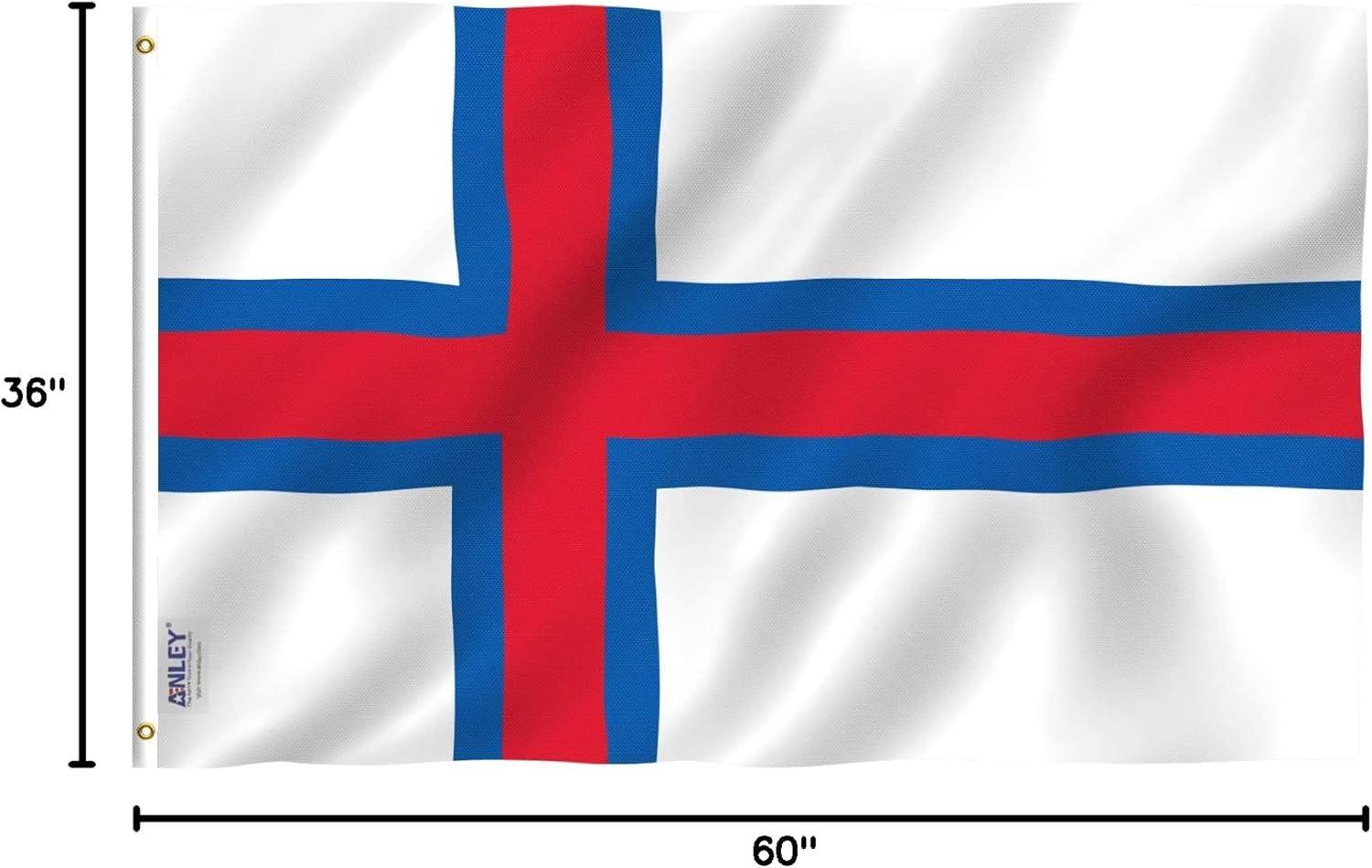 Faroe Islands 3x5 ft Polyester Flag with Brass Grommets