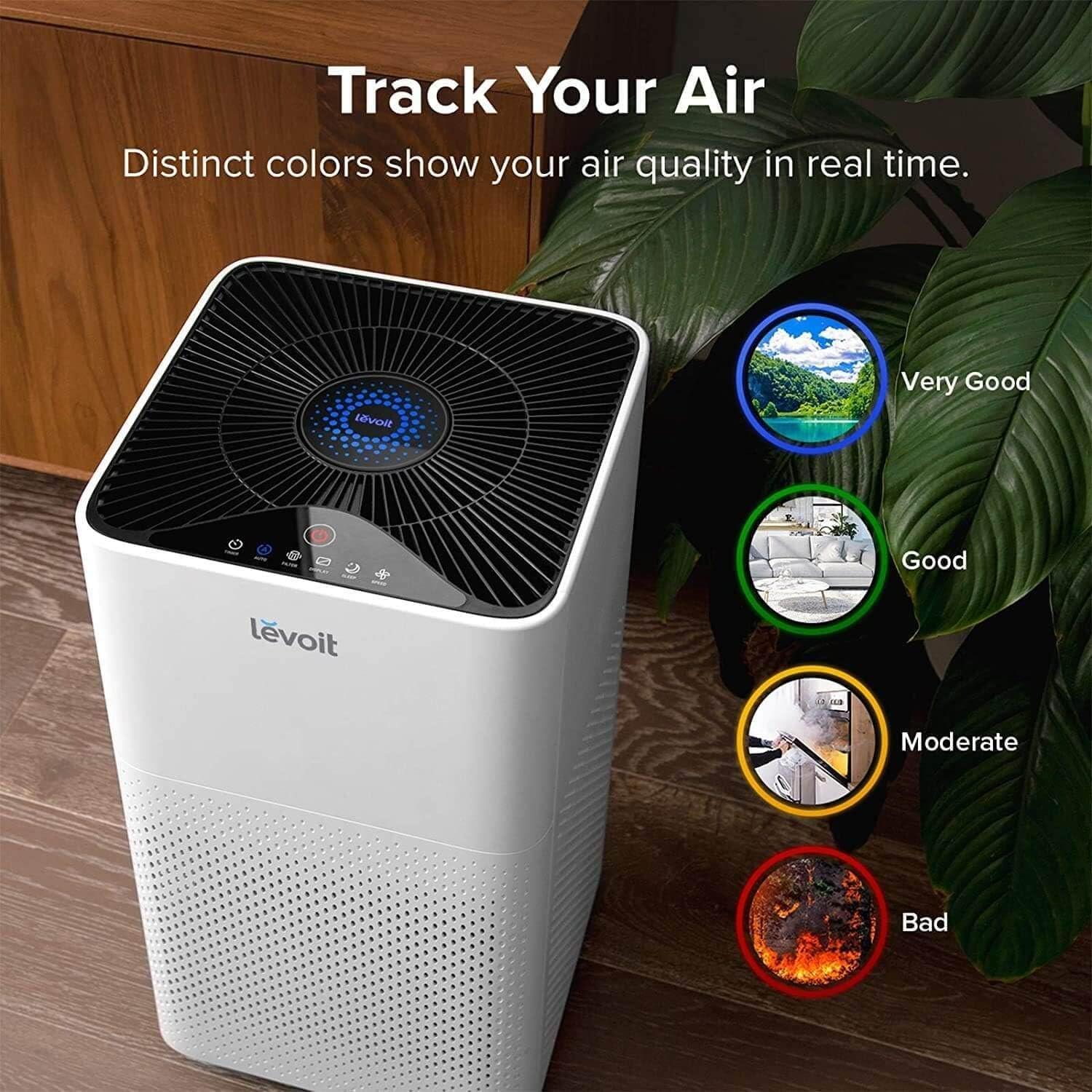 White HEPA Filter Odor Absorbing Air Purifier