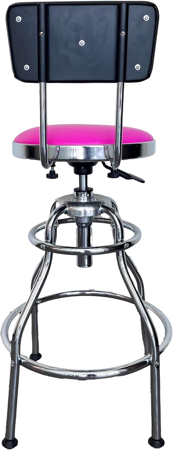 Swivel Upholstered Adjustable Height Counter Stool with Metal Frame