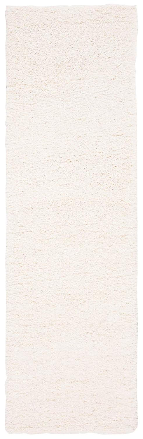 SAFAVIEH Fontana Jamie Solid Shag Runner Rug, Ivory, 2'3" x 8'