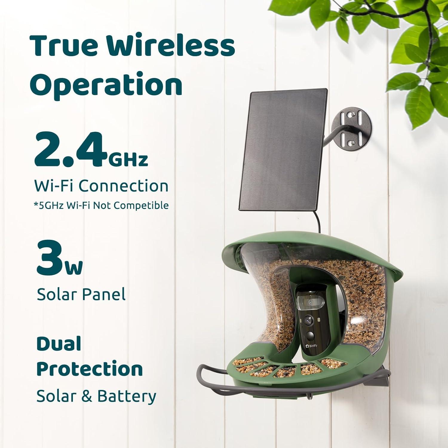 Birdfy Birdfy 2 Smart Bird Feeder with Camera, Dual-Lens, Solar-Powered, Wireless Installation, Auto-Capture Bird Videos & Motion Detection, Gift Present