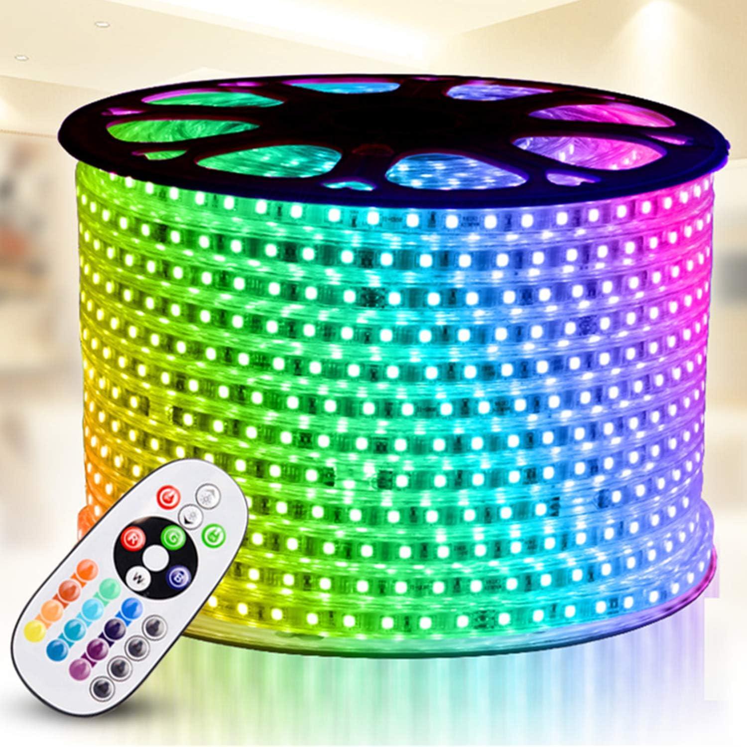 98.4ft Multicolor Waterproof LED Strip Light with Remote