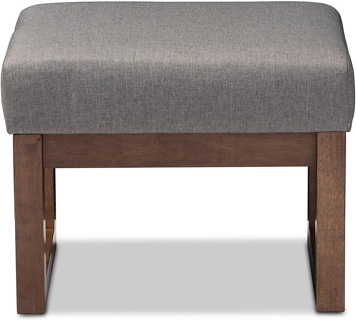 Yashiya Mid - Century Retro Modern Fabric Upholstered Ottoman Stool - Baxton Studio