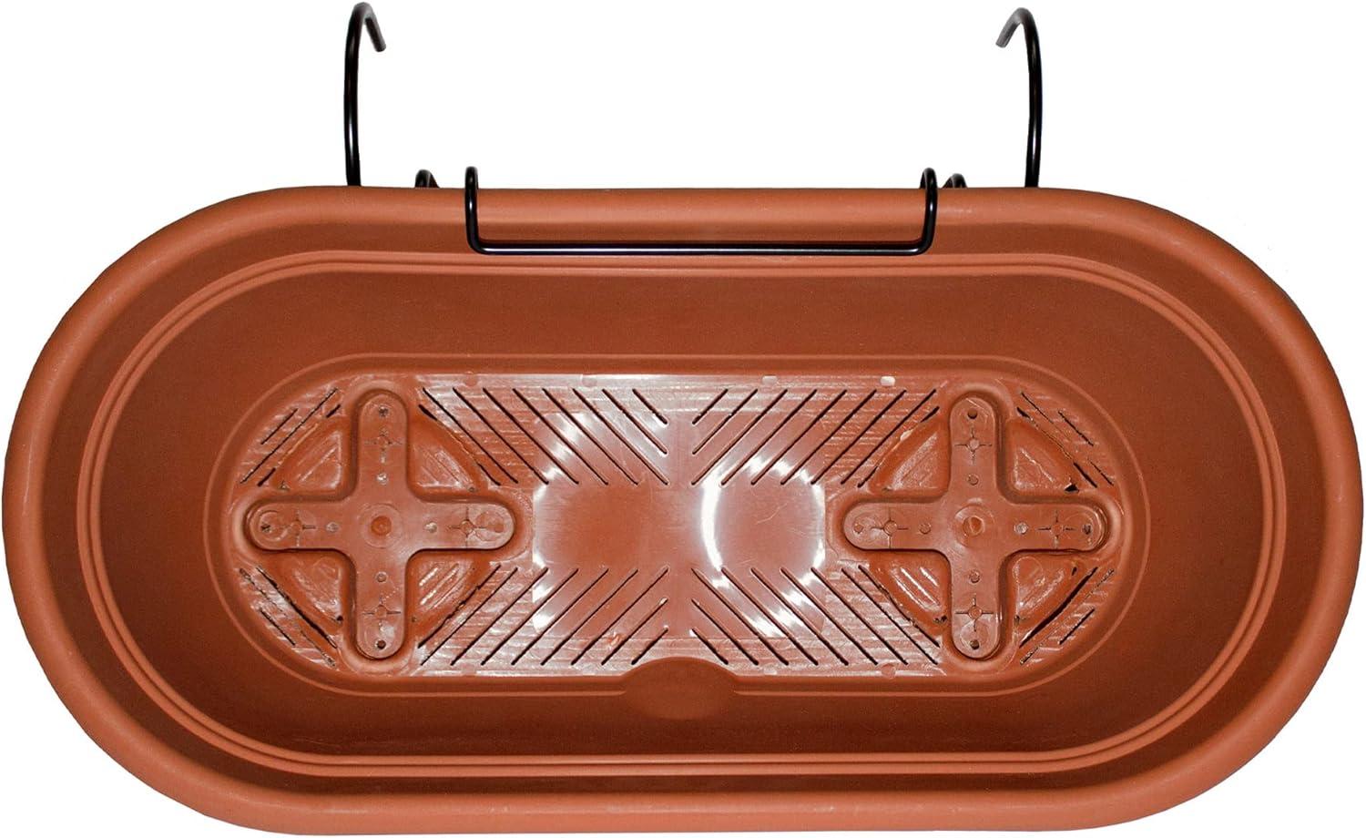 Bloem 7.5 in. H X 9.13 in. W X 18 in. D Resin Lucca Window Box Terracotta