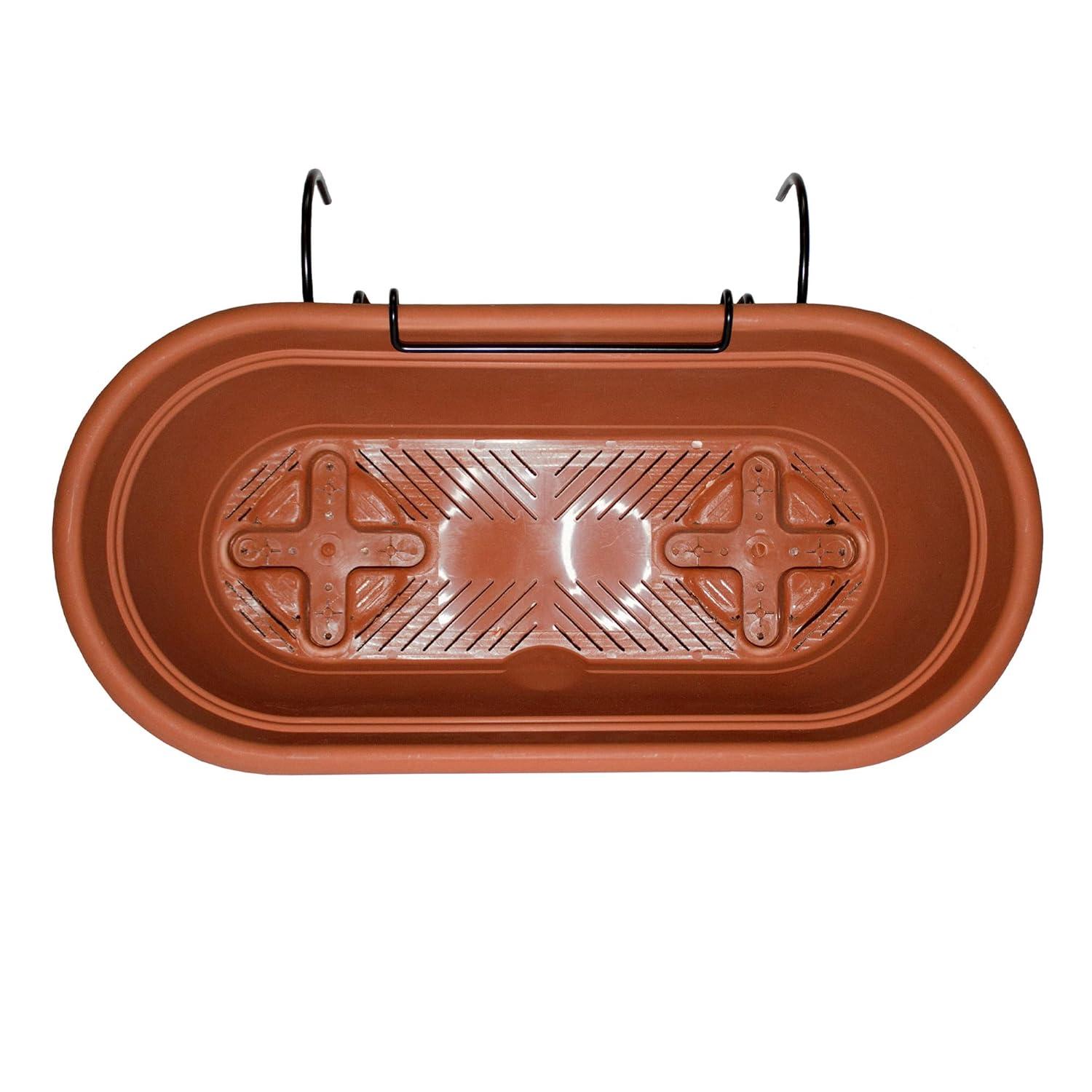 Bloem 7.5 in. H X 9.13 in. W X 18 in. D Resin Lucca Window Box Terracotta