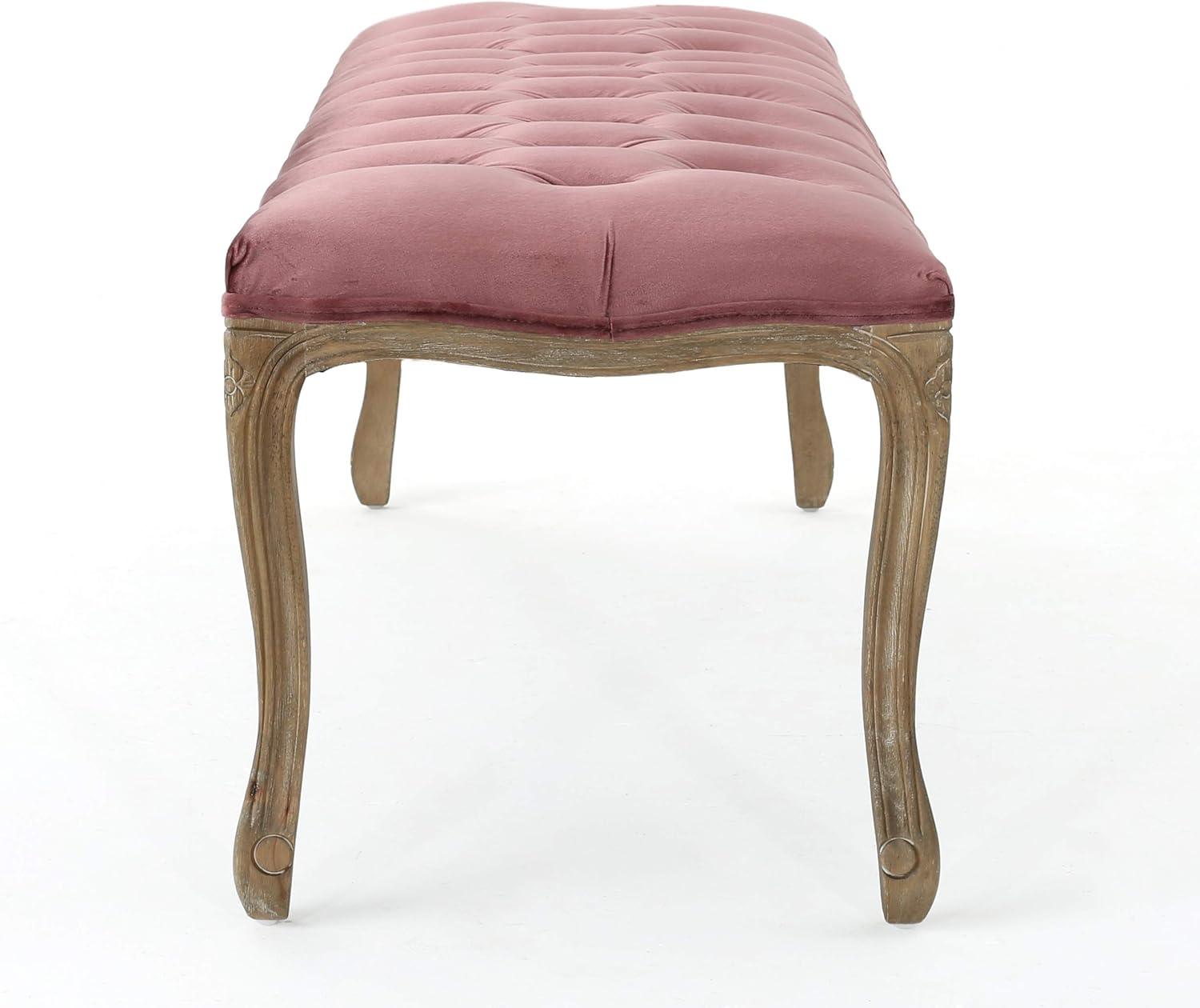 Tassia New Velvet Tufted Bench - Blush - Christopher Knight Home