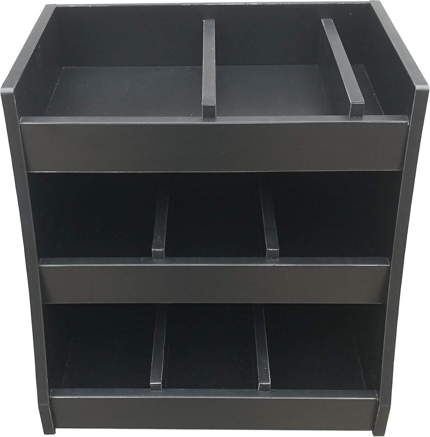 Black MDF 3-Shelf Adjustable Condiment Organizer