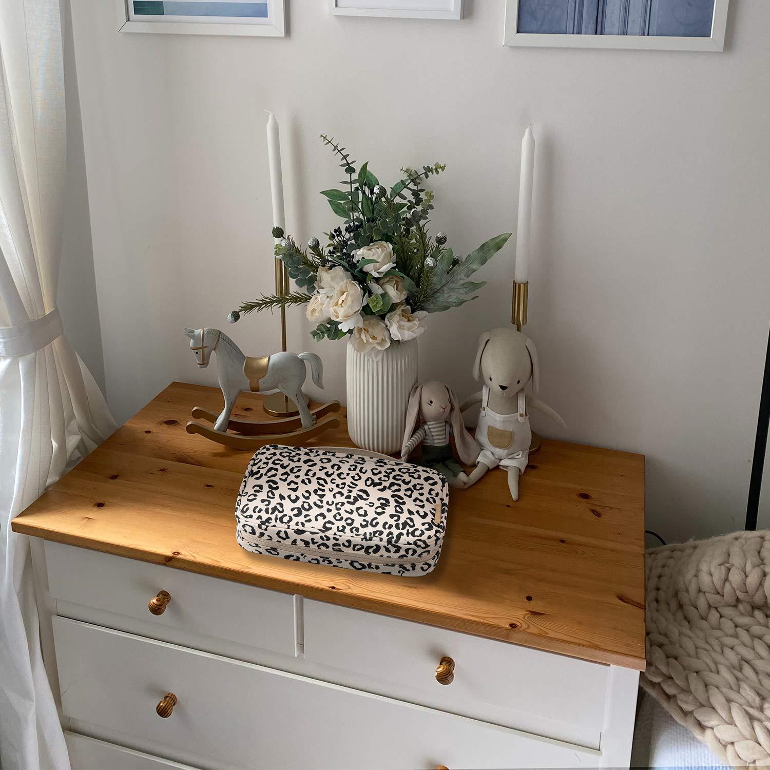 Jewelry Organizer Case Travel Jewelry Storage Bag for Necklace, Earrings, Rings, Bracelet, Soft Pink