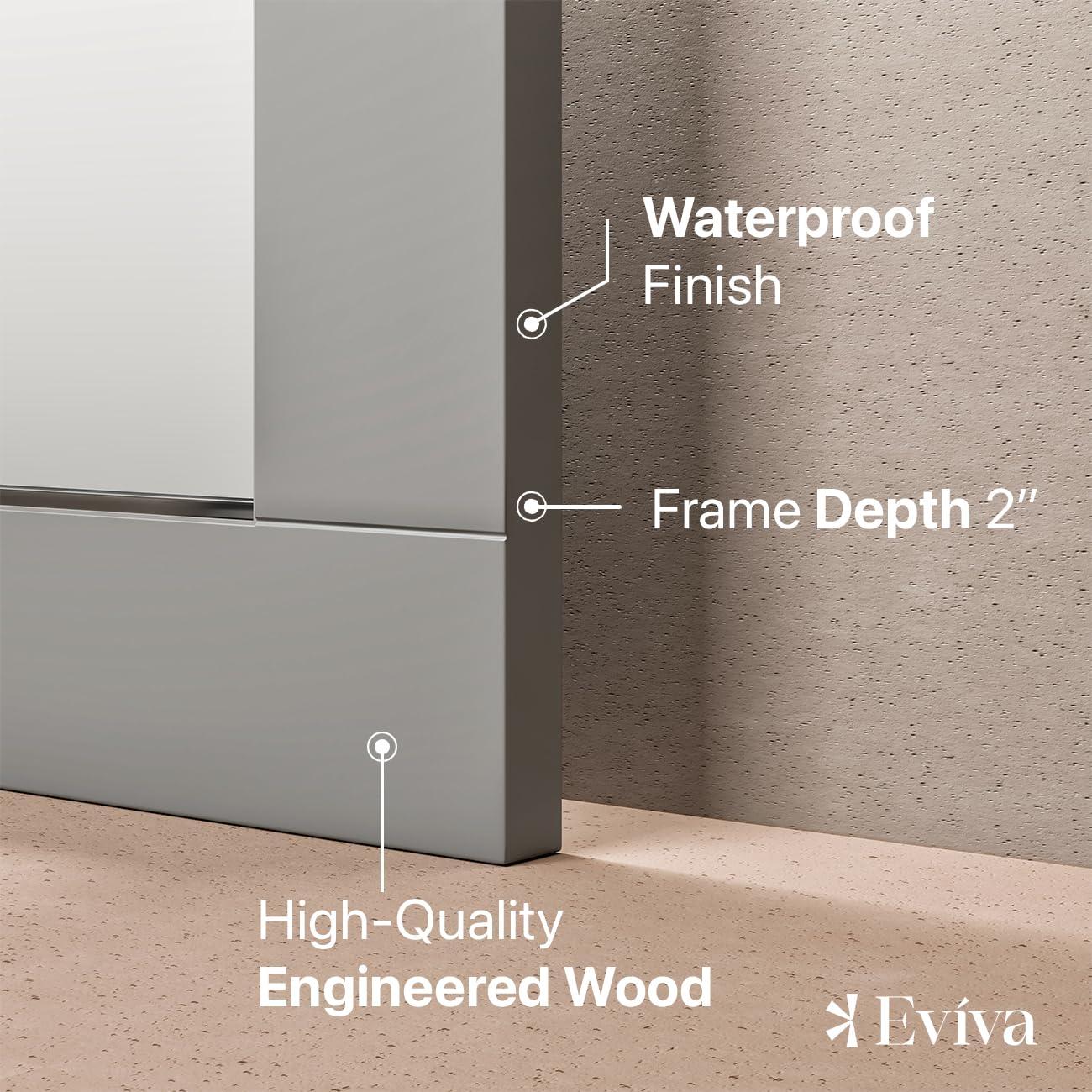 Eviva Aberdeen 24" Espresso Framed Bathroom Wall Mirror