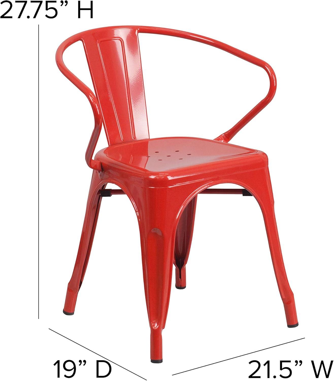 Flash Furniture Hucheson Metal Indoor-Outdoor Chair with Arms