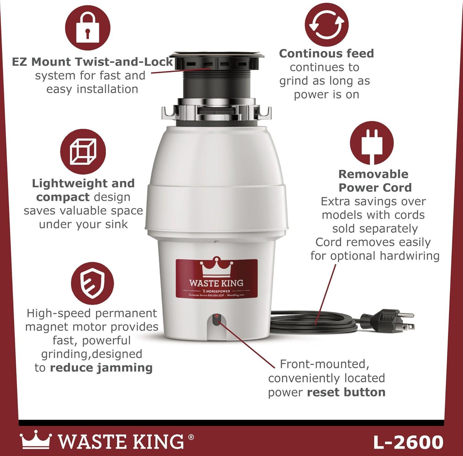 Moen GX50C GX Series 1/2 hp Garbage Disposal by Moen